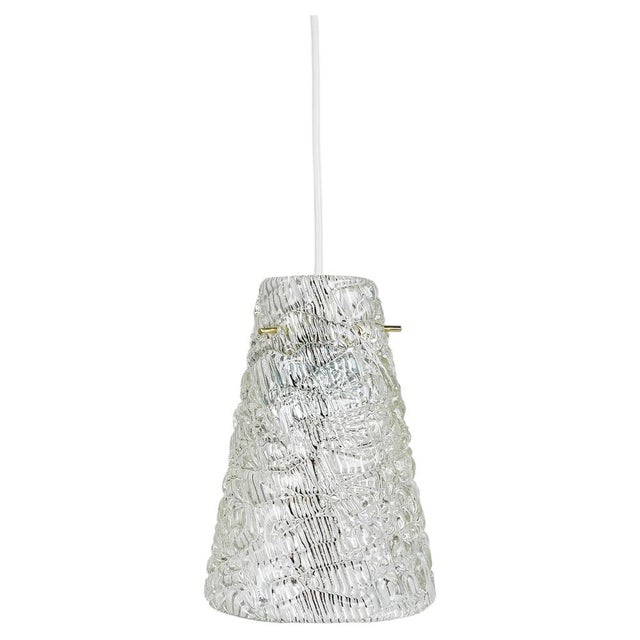 Mid-Century Textured Glass and Brass Pendant Lamp by J. T. Kalmar, Austria, 1950s For Sale - Image 16 of 16