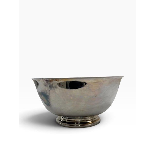 Late 20th Century Vintage Mid-Century Oneida Paul Revere Reproduction Silverplate Footed Bowl For Sale - Image 5 of 7