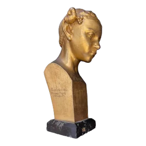 Art Nouveau French Bronze Bust of a Faun Signed Eugene Piron 1890