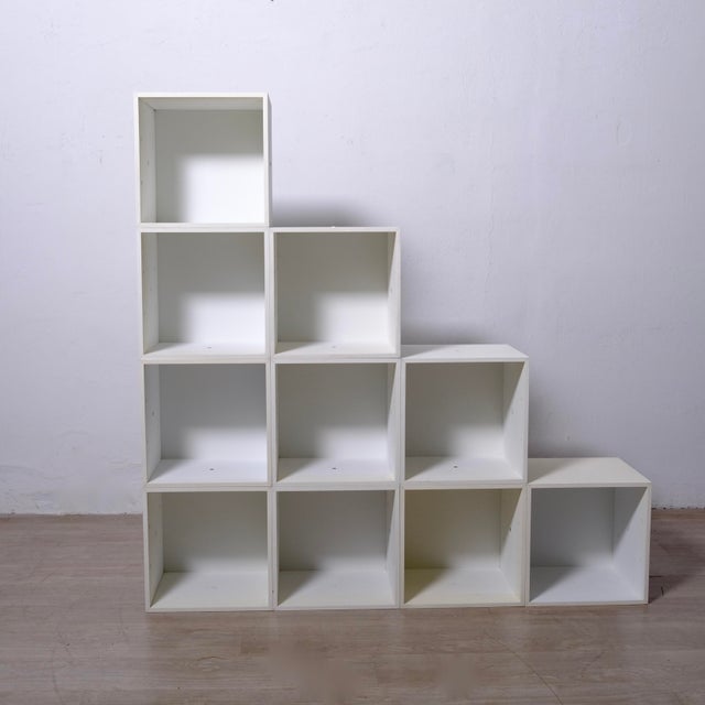 Wood Original Modular Cube Bookcase, 1970s, Set of 10 For Sale - Image 7 of 18