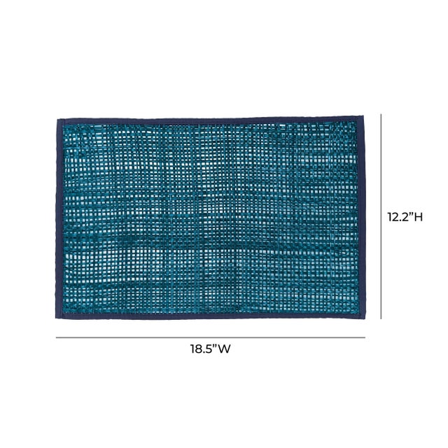 2020s Peele Blue Seagrass Placemat - Set of 4 For Sale - Image 5 of 5