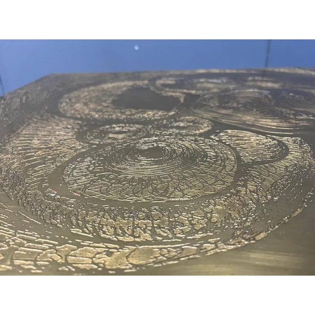 Etched Brass and Agate Coffee Table from Felix De Boussy, Belgium, 1980s For Sale - Image 11 of 15