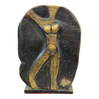 Brazilian Modern Bronze Sculpture of Female Torso, 1980s For Sale