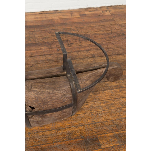 Wood Antique Rustic Wooden Coffee Table Base For Sale - Image 7 of 12