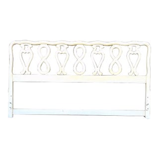 Mid 20th Century John Widdicomb Vintage French Provincial King Size Painted Headboard For Sale