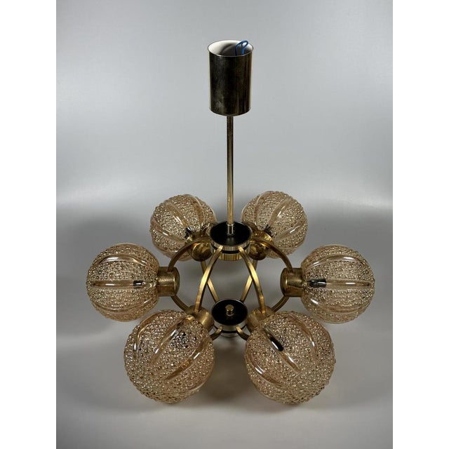 Sputnik Six-Light Chandelier in Glass from Kaiser-Leuchten, 1960s For Sale - Image 10 of 18