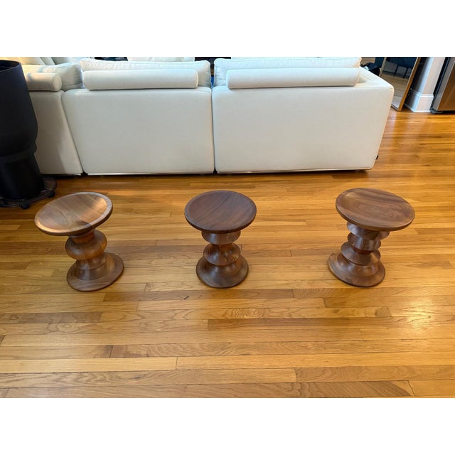 Eames Turned Stools for Herman Miller — Complete Set of Three For Sale - Image 13 of 16