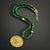 Green Jade Stone Spiritual Soul Gold Medallion Pendant Necklace For Sale In Miami - Image 6 of 16