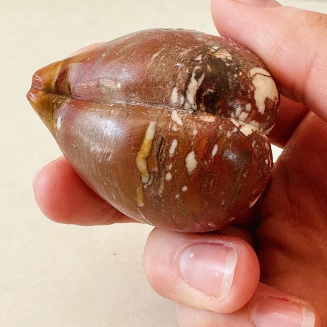 Vintage Hand Carved Stone Fruit Peach Apricot For Sale In Los Angeles - Image 6 of 8