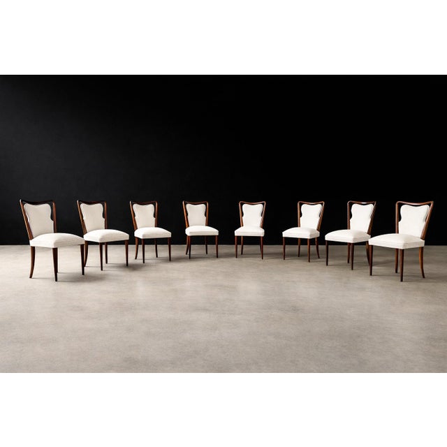 Set of Eight Dining Chairs in Solid Rosewood & Upholstered Fabric by Giuseppe Scapinelli, Brazilian Modern, 1950s For Sale - Image 15 of 15