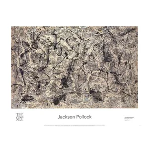 2016 Jackson Pollock 'Number 28' Abstract Black & White USA Offset Lithograph