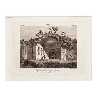 Florent-Constant Bourgeois, Grotta della Ninfa Egeria, Original Etching on Paper, 1804 For Sale