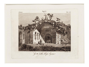 Florent-Constant Bourgeois, Grotta della Ninfa Egeria, Original Etching on Paper, 1804