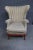 Textile French Style Carved Channelback Wing Chair For Sale - Image 7 of 10