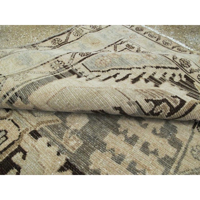 Taupe Galerie Shabab Collection Early 20th Century Persian Malayer Runner For Sale - Image 8 of 9