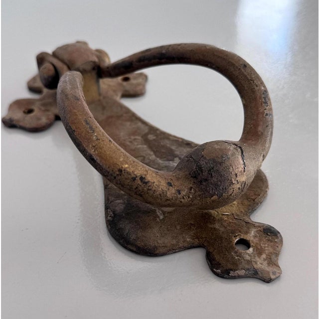 Rustic European Antique Cast Iron Door Knocker For Sale - Image 3 of 6
