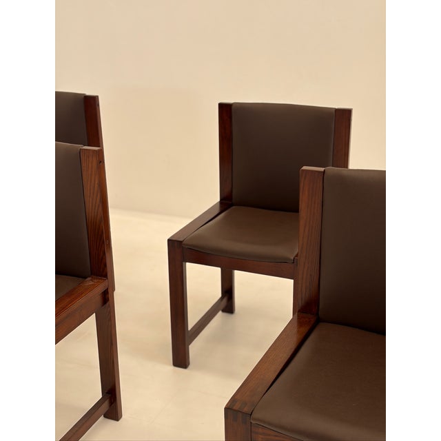 Vintage Wooden and Skai Chairs, 1960s, Set of 6 For Sale - Image 12 of 18