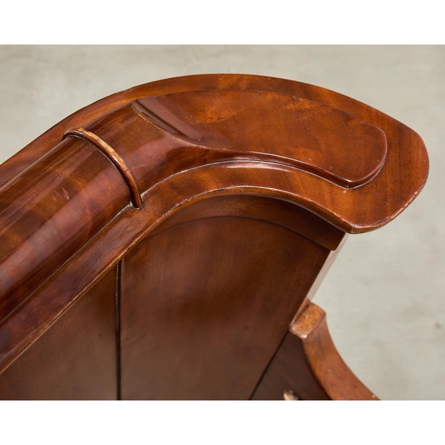 Ralph Lauren Villa America Mahogany Rattan Gondola Sleigh Bed For Sale - Image 13 of 18