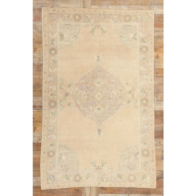 Vintage Muted Turkish Oushak Rug - 04'09 X 07'05 For Sale - Image 9 of 9