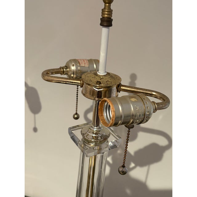 Mid Twentieth Century Glass Column Table Lamps, a Pair For Sale - Image 4 of 7