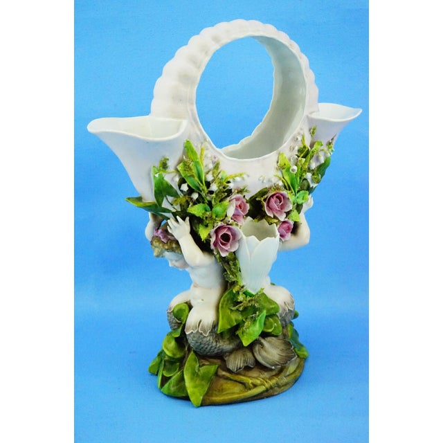 19th Century Porcelain Vase with Barbotine Tritons by Richard Eckert & Co. Volkstedt Rudolstadt, Germany, 1890s For Sale - Image 5 of 18