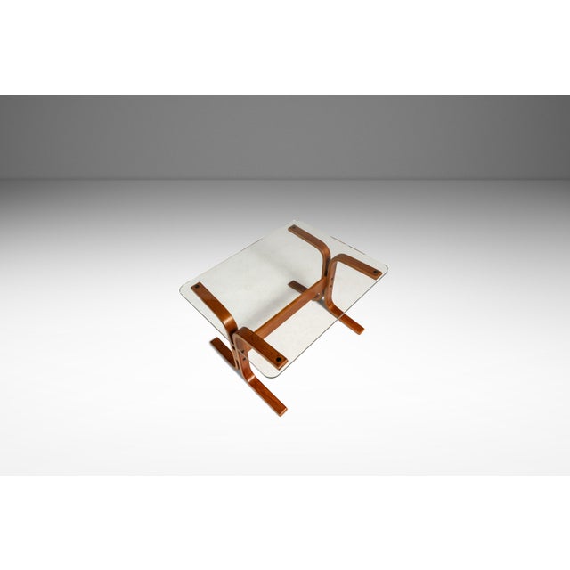 Mid-Century Modern Mid-Century Scandinavian Modern "Siesta" Occasional / Side Table in Beech W/ Glass Top Attributed to Ingmar Relling for Westnofa, Norway, C. 1970s For Sale - Image 3 of 14