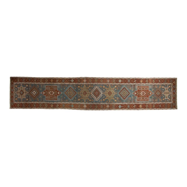 1930's Vintage Distressed Karaja Rug Runner For Sale