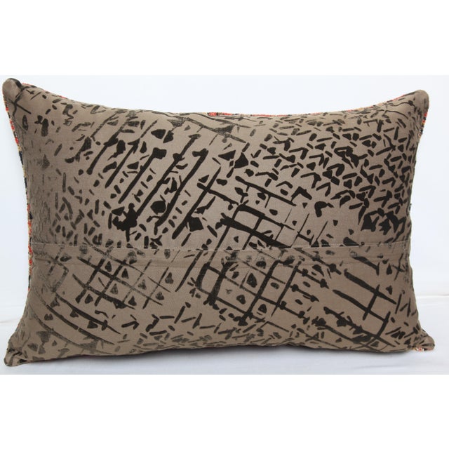 Textile Antique Tribal Rug Lumbar Pillow – Handmade & Double-Knotted, 16'' X 24'' For Sale - Image 7 of 8