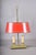 Brass Bouillotte Table Lamp with Red Tole Shade, 1950s For Sale - Image 6 of 15