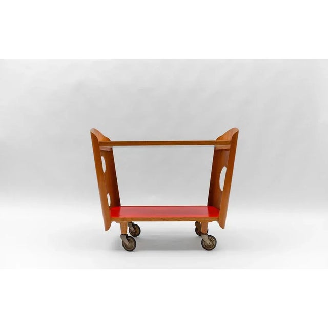 Brown Mid-Century Modern Serving Cart, 1950s For Sale - Image 8 of 12