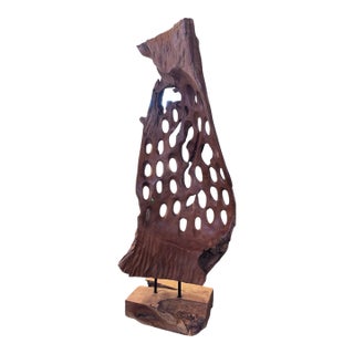 Vintage Large Teak Root Abstract Contrapposto Sculpture For Sale