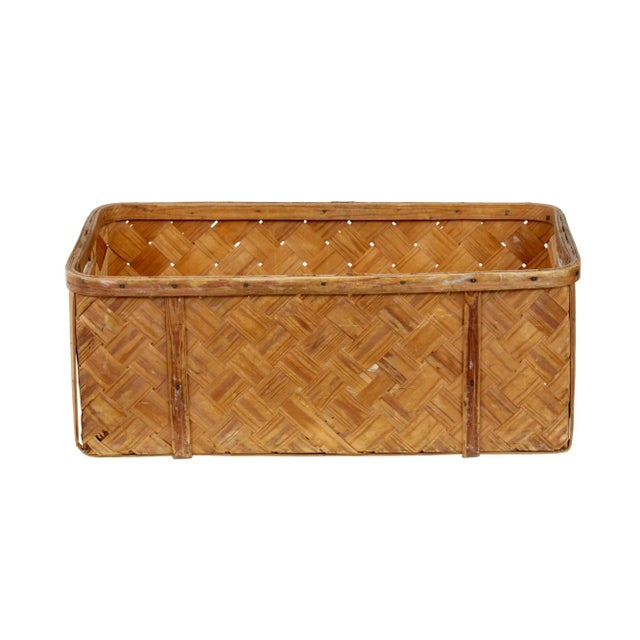 19th Century Swedish Rustic Pine Woven Basket, 1890s For Sale - Image 5 of 7