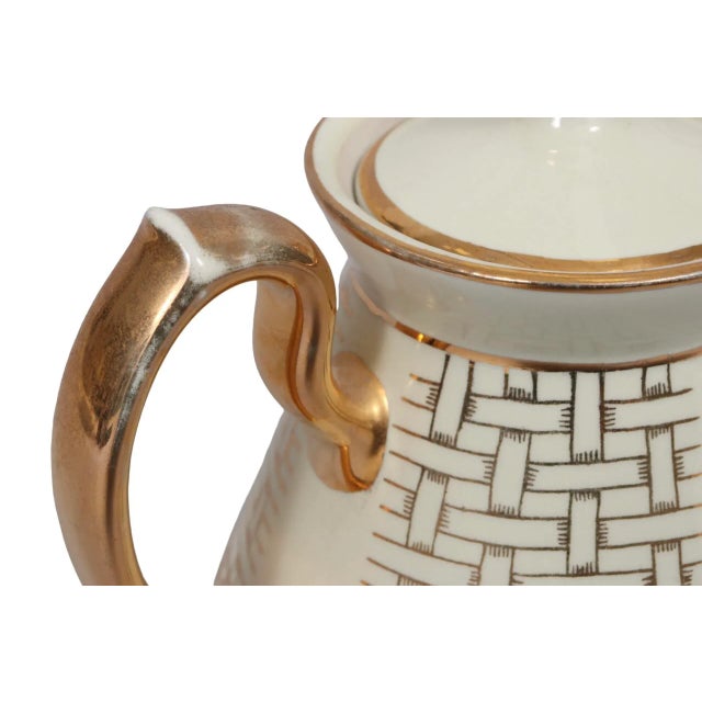 Basket Weave Ceramic Teapot by Hall's For Sale - Image 4 of 6