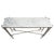 Beautiful white marble top console table. Hand hammered iron frame / legs with antiqued bronze/brass finish. Unique design...