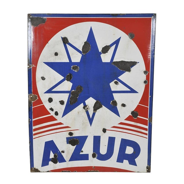 Vintage Azure Enameled Plate For Sale - Image 3 of 7