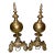 1970s Heavy Solid Brass Andirons- a Pair For Sale
