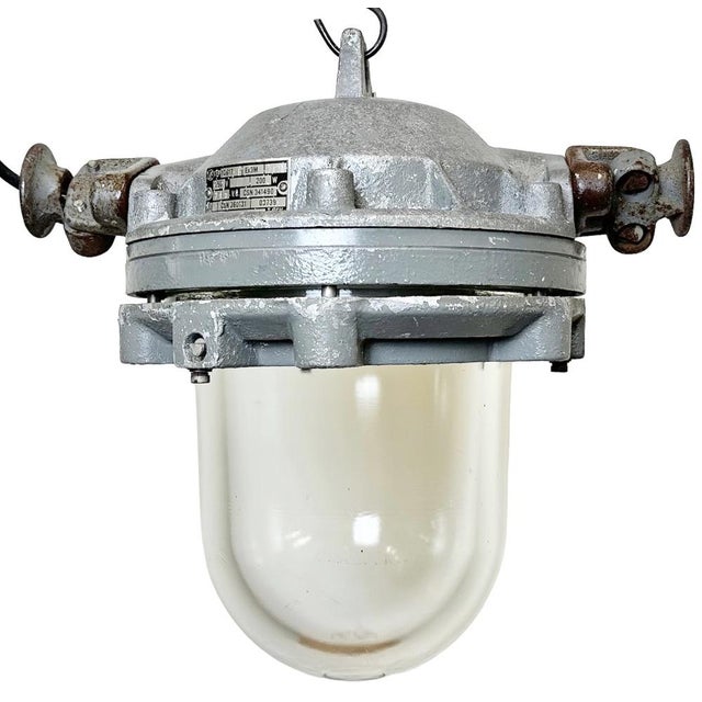 Dark Grey Cast Aluminium Explosion Proof Lamp from Elektrosvit, 1970s For Sale - Image 18 of 18