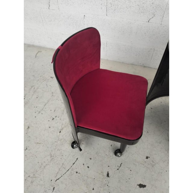 Silvi Red Vanity Table on Wheels with Chair from Studio Kastilia, 1970s, Set of 2 For Sale - Image 9 of 13