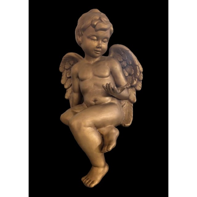 Early 20th Century Style French Putti Cherub Angel Sculpture Sitter. Ceramic Very Large Very detailed Enlarge pictures...