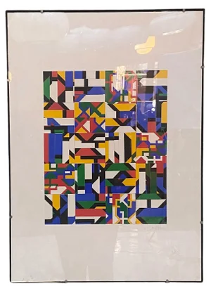 Italian Artist, Abstract Composition, 1980s, Collage Painting, Framed