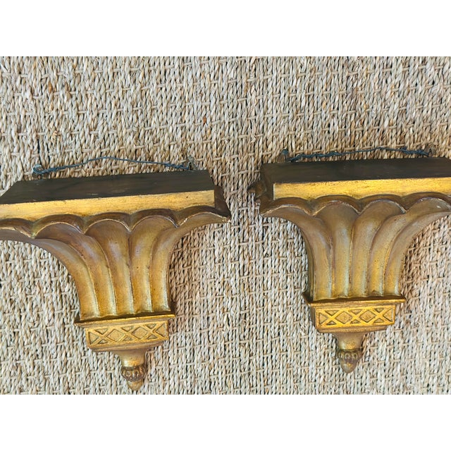 Vintage Hollywood Regency Wall Brackets For Sale In Charleston - Image 6 of 7