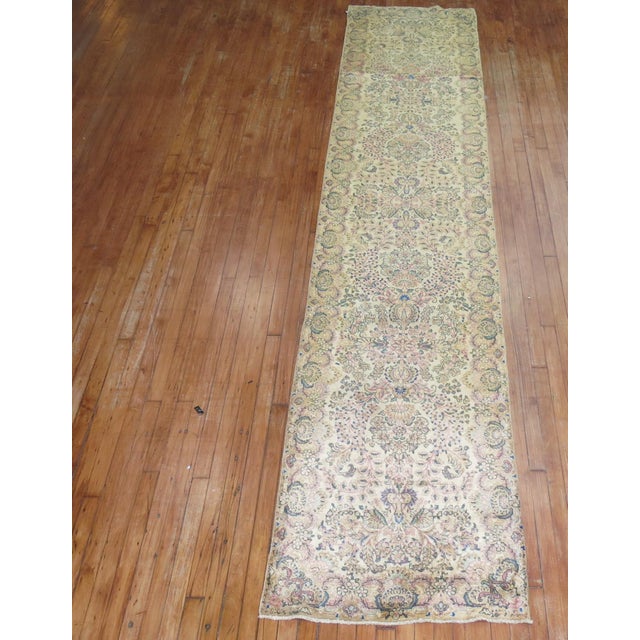 Early 20th Century Traditional Floral Persian Kirman Runner For Sale In New York - Image 6 of 6