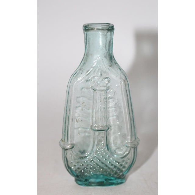 Aqua C. 1840-60 American Dark Aquamarine Glass Cologne Bottle For Sale - Image 8 of 8