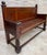 Antique Spanish Oak Bench With Paneled Back and Turned Legs For Sale - Image 11 of 14