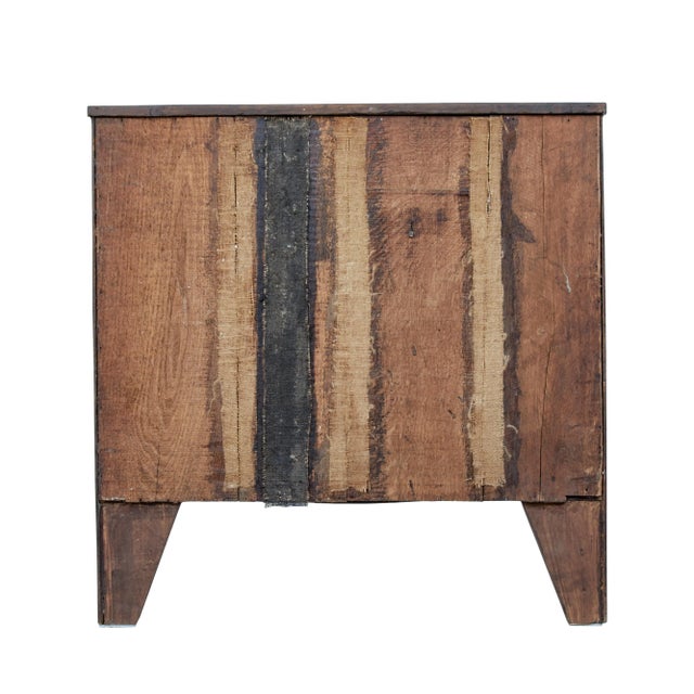 English Burr Walnut Bow Front Chest of Drawers circa 1870 with Bookmatch Veneer For Sale - Image 9 of 9