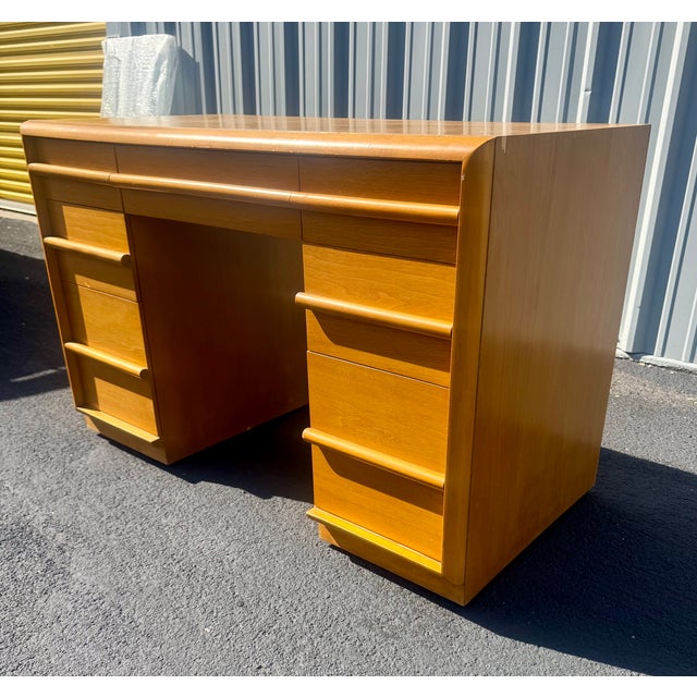 Widdicomb Robsjohn-Gibbings for Widdicomb Walnut Desk For Sale - Image 4 of 10