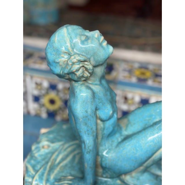 Monumental 1920s Malibu Tile Fountain With Rare Gladding, McBean Figural Spitter For Sale - Image 12 of 12