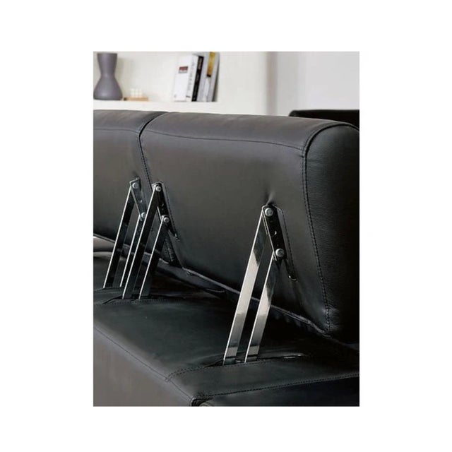 Early 21st Century Casa Milano Domo Italian Leather 3-Piece Sofa Set in Black For Sale - Image 5 of 11