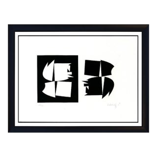 1970-1989 Noir Et Blanc Abstract Black Etching Victor Vasarely For Sale