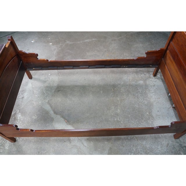 Antique Victorian Eastlake Walnut Burl Spoon Carved Highback Twin Size Bed For Sale - Image 14 of 18